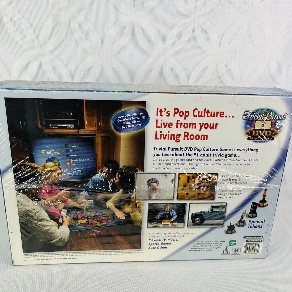 Trivial Pursuit DVD Pop Culture Board Game‎ Parker Brothers 2003  Factory Sealed